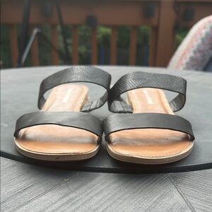 Sun + Stone Black and Tan Sandals Classic Design